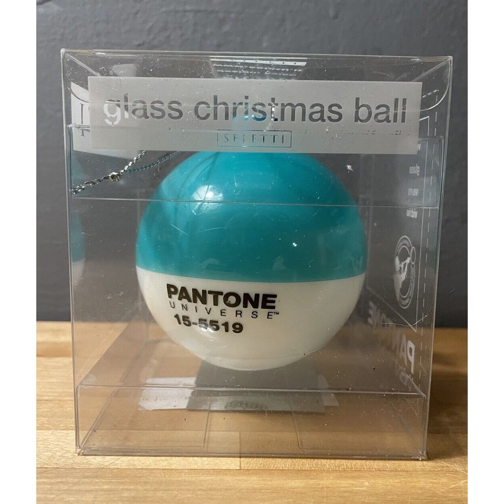 Seletti Pantone Universe Christmas Ball Ornament Pantone Turquoise Open Box